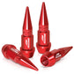 Spiked Lug Nut Style Valve Caps - 45mm Tall Red