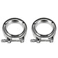 3" V-Band Clamp Set Stainless Steel Exhaust Flanges 2-Piece Kit
