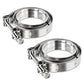 3" V-Band Clamp Set Stainless Steel Exhaust Flanges 2-Piece Kit