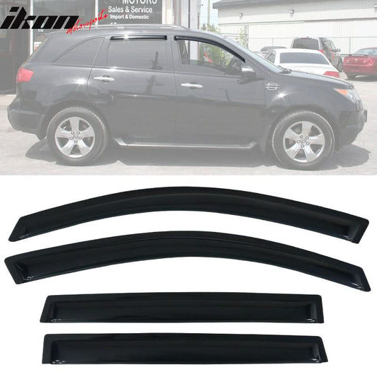 2007-2013 Acura MDX Visor Windows Rain Guard Acrylic Slim Style Smoke