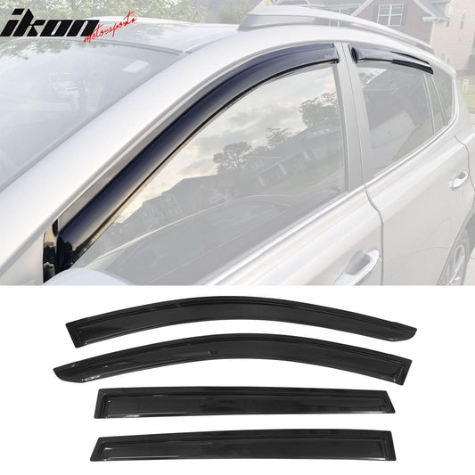 2013-2018 Toyota RAV4 Acrylic 4PC Window Visors Tape On Rain Guard