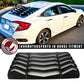 Fits 16-21 Honda Civic Quarter ABS Rear + Side Window Louver Black