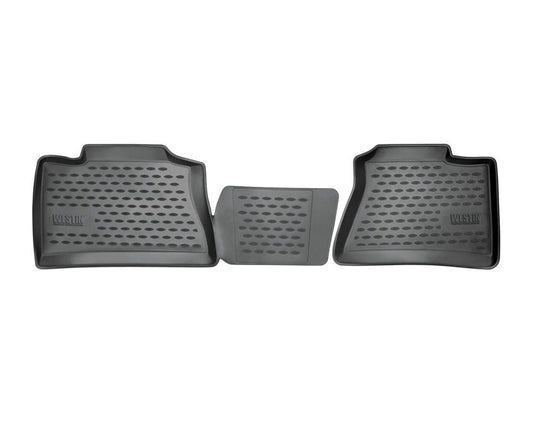 Westin 14-18 Chevrolet Silverado 1500/2500/3500 Double Cab Profile Floor Liners Front Row - Black