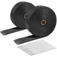 Type-2 Style Exhaust Heat Wrap 2" x 50 Feet Black with Zip Ties