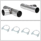 Universal Dual H-Pipe Exhaust Kit 2.5"-2.65" OD Mild Steel