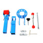 Adjustable Fender Roller with Lug Nut Spacer Rings - Blue