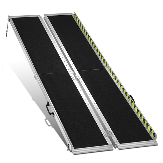 Aluminum Wheelchair Ramp 29" W x 7' L x 2" H - Metallic Black