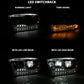 ANZO 16-18 Chevrolet Silverado 1500 LED Projector Headlights w/Plank Style Switchback Chrome w/Amber 111421