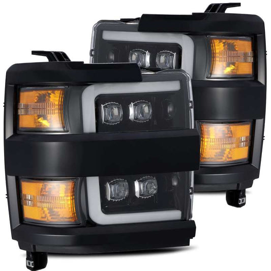 AlphaRex 15-19 Chevy 2500HD NOVA LED Proj Headlights Plank Style Gloss Black w/Activ Light/DRL 880217 *Discontinued