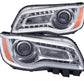 Anzo 2011-2014 Chrysler 300Projector Headlights w/Plank Style Design Chrome