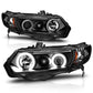 Anzo 2006-2011 Honda Civic Projector Headlights w/ Halo Black (CCFL)