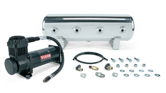 Air Lift 2.5 Gal. Polished Tank w/ Viair 444b Blk Compressor (Incl. Fittings & Mounting Hardware) 27805