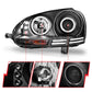 Anzo 2006-2009 Volkswagen Rabbit Projector Headlights w/ Halo Black (CCFL)