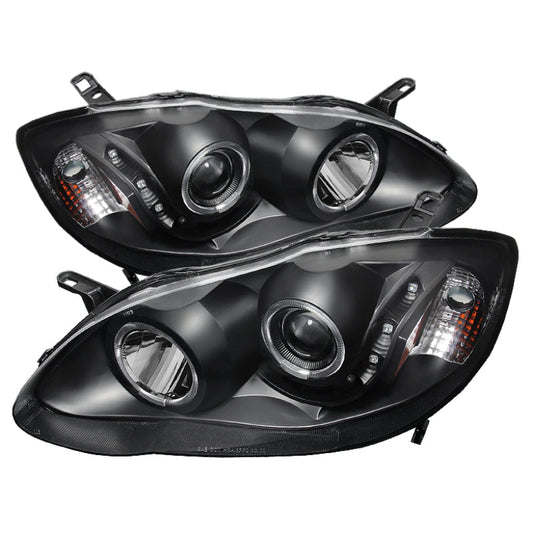 SPYDER Xtune Toyota Corolla 03-08 Projector Headlights LED Halo Black PRO-JH-TC03-LED-AM-BK 5076304