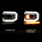 ANZO 2016-2019 Gmc Sierra 1500 Projector Headlight Plank Style Chrome w/ Sequential Amber Signal 111486