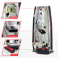 ANZO 88-99 Chevy C/K1500/2500/3500 Full LED Light Tube Taillights Chrome Housing Red/Clear Lens 311484