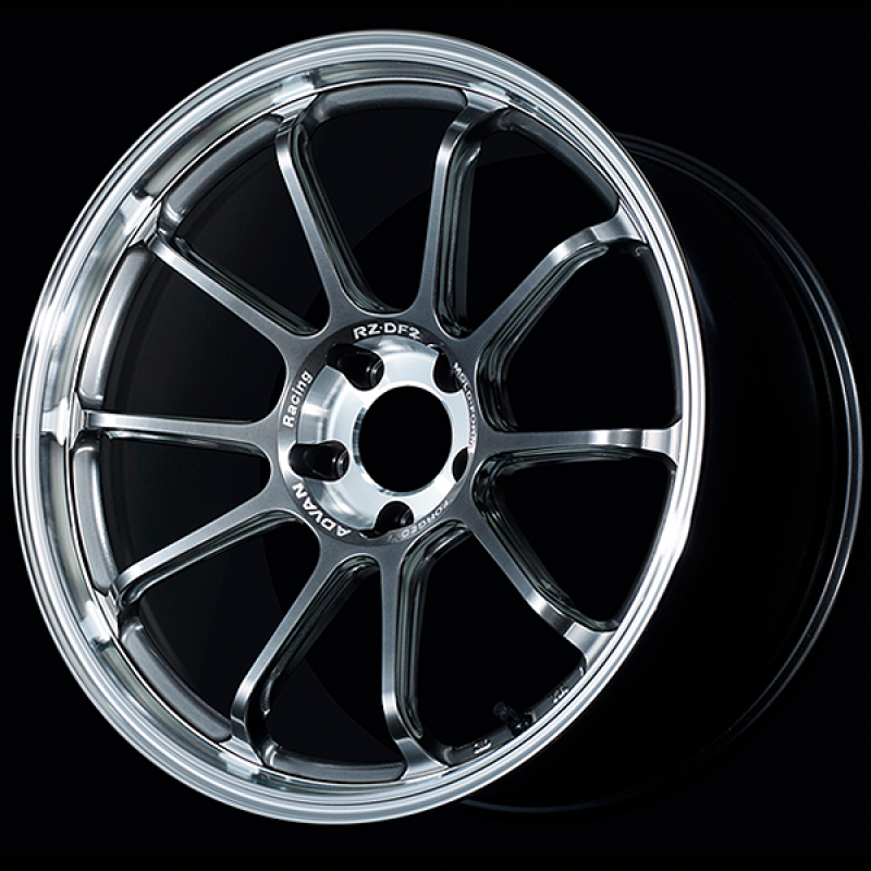 Advan RZ-DF2 19x9.5 / +25 Offset / 5x112 / 66.5mm Bore / Diamond Cut and Hyper Platinum Black YAF9J25MDHPB