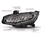 ANZO 16-17 Honda Civic Projector Headlights Plank Style Black w/Amber/Sequential Turn Signal 121527