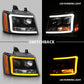 ANZO 07-14 Chevy Tahoe Projector Headlights w/ Plank Style Design Black w/ Amber 111402