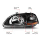 Anzo 1996-1998 Honda Civic Crystal Headlights Black