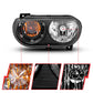 Anzo  2008-2014 Dodge Challenger Crystal Headlights Black
