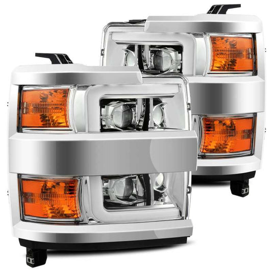 AlphaRex 15-19 Chevy 2500HD PRO-Series Projector Headlights Plank Style Chrome w/Activation Light 880213 *Discontinued
