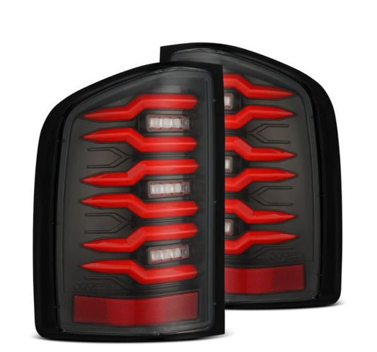 AlphaRex 07-14 Chevrolet Silverado 1500/2500HD/3500HD Luxx-Series LED Tail Lights Black/Red 620000 *Discontinued
