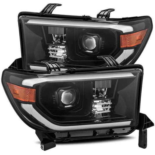 AlphaRex 07-13 Toyota Tundra (w/Lvl Adj) LUXX Proj Headlight Plnk Styl Midnght Blk w/Activ Light/DRL 880709 *Discontinued