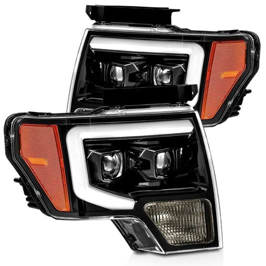 AlphaRex 09-14 Ford F-150 PRO-Series Proj Headlights Plank Style Gloss Blk w/Activ Light/Seq Signal 880116 *Discontinued