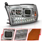 ANZO 2009-2018 Dodge Ram 1500 Projector H.L. Switchback Chrome Amber 111442