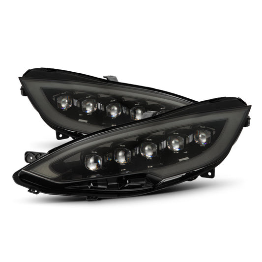 AlphaRex 12-21 Tesla Model S NOVA LED Proj Headlights Alpha-Black w/Actv Light & Seq.Sig / SB DRL 880878 *Discontinued