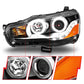 Anzo 2008-2015 Mitsubishi Lancer Projector Headlights w/ Halo Black (CCFL)