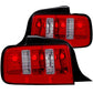 Anzo 2005-2009 Ford Mustang Taillights Red/Clear - 2010 Style