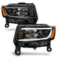Anzo 2014-2015 Jeep Grand Cherokee Projector Headlights w/ Plank Style Desi