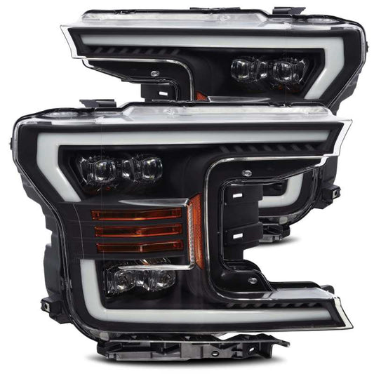 AlphaRex 18-19 Ford F-150 NOVA LED Proj Headlights Plank Style Matte Black w/Activ Light/Seq Signal 880182 *Discontinued