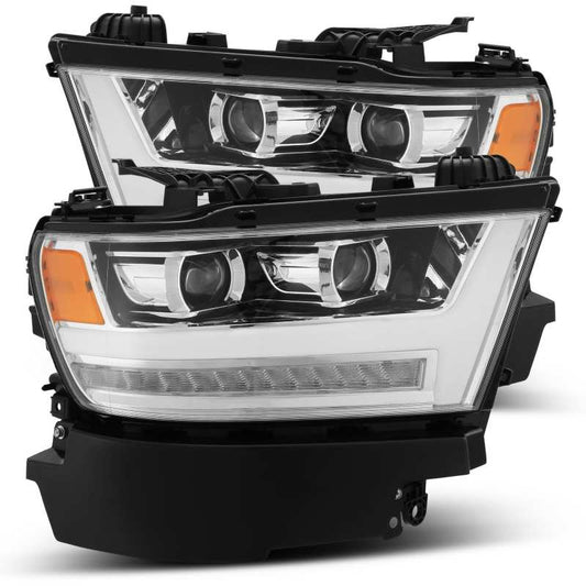 AlphaRex 19-20 Dodge Ram 1500 LUXX LED Proj Headlights Plank Chrome w/Activ Light/Seq Signal/DRL 880544 *Discontinued