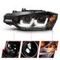 Anzo 2012-2015 BMW 3 Series Projector Headlights w/ U-Bar Black
