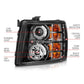 Anzo 2007-2013 Chevrolet Silverado 1500 Projector Headlights w/ Halo Black