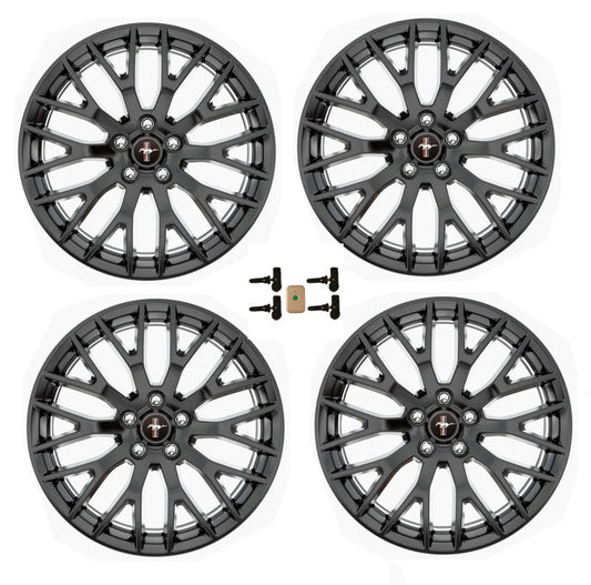 Ford Racing 15-16 Mustang GT 19X9 and 19X9.5 Wheel Set with TPMS Kit - Matte Black M-1007K-M19XB