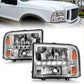 Anzo 2000-2004 Ford Excursion Crystal Headlights Chrome w/ LED 1pc