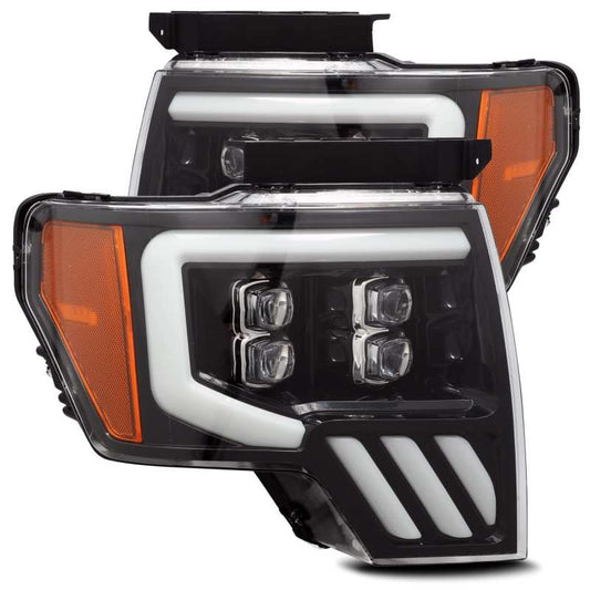AlphaRex 09-14 Ford F-150 NOVA LED Proj Headlights Plank Style Gloss Black w/Activ Light/Seq Signal 880190 *Discontinued