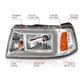 ANZO 2001-2011 Ford Ranger Crystal Headlights w/ Light Bar Chrome Housing 111512