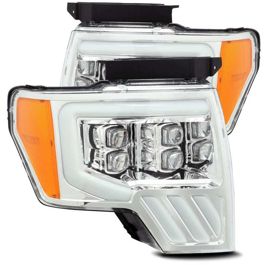 AlphaRex 09-14 Ford F-150 NOVA LED Projector Headlights Plank Style Chrome w/Activ Light/Seq Signal 880191 *Discontinued
