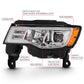 ANZO 2017-2018 Jeep Grand Cherokee Projector Headlights w/ Plank Style Switchback - Chrome w/ Amber 111419