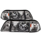 SPYDER xTune Ford Mustang 87-93 OEM style Headlights 6pcs Amber - Chrome HD-JH-FM87-6PC-AM-C 9035272