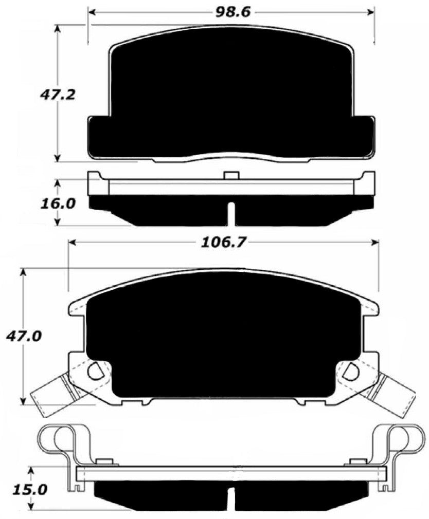 Porterfield Brake Pads for 1991 TOYOTA MR 2