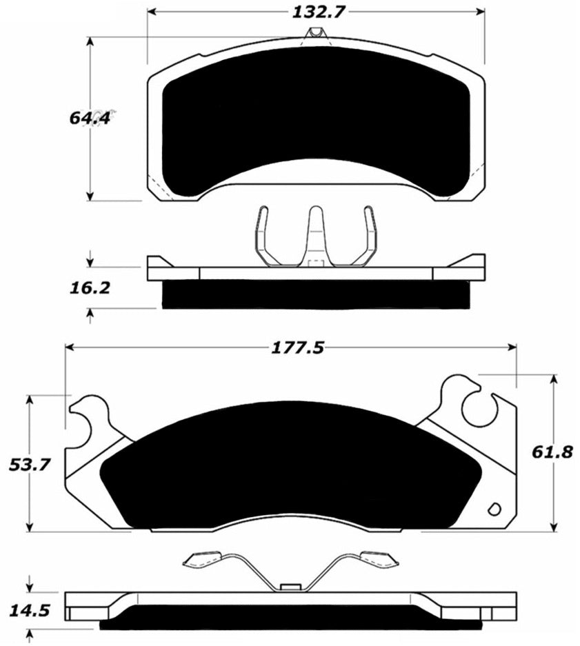 Porterfield Brake Pads for 1987 MERCURY COUGAR Heavy Duty w/Rear Drums