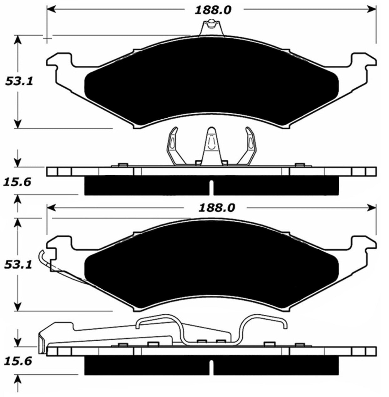 Porterfield Brake Pads for 1992 FORD TAURUS SHO w/steel piston