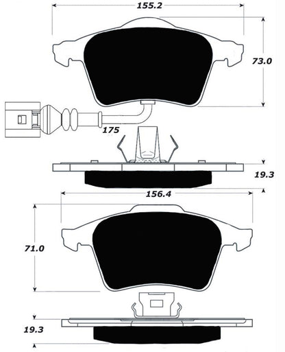 Porterfield Brake Pads for 2009 VOLKSWAGEN PASSAT 3.6L FWD