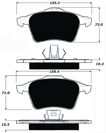 Porterfield Brake Pads for 2010 SAAB 9-3 Aero XWD 345mm F/Discs